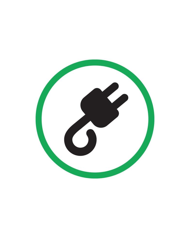 Plug In Sign Design for Electrical Outlets and Charging Stations vector