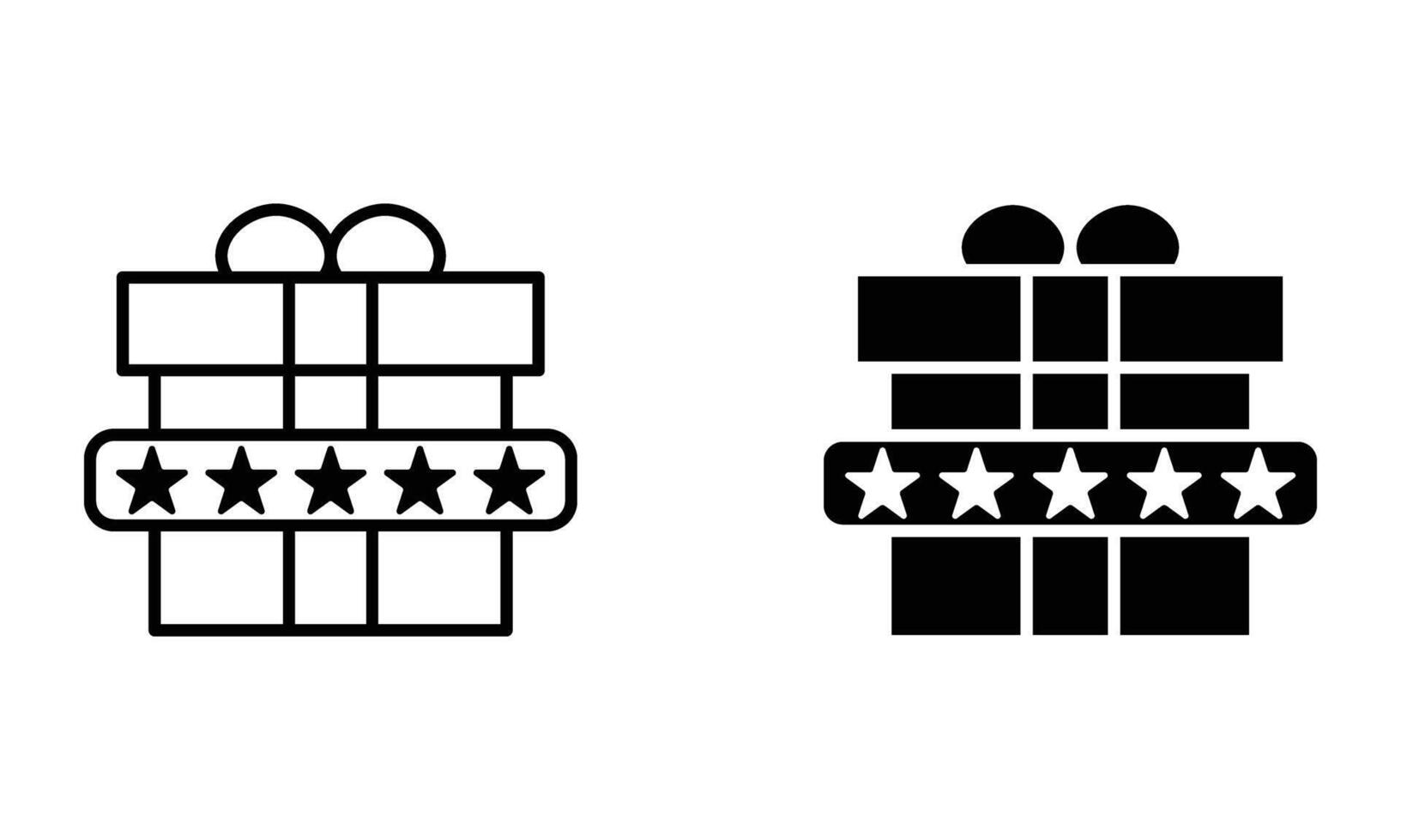 gift box with five stars vector