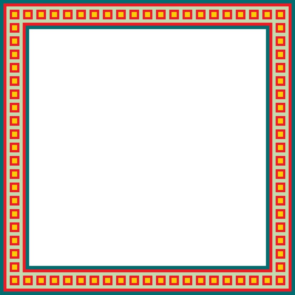 colored square Egyptian ornament. Rectangle, frame, ancient Egypt.Pattern of lotus flowers and sun vector