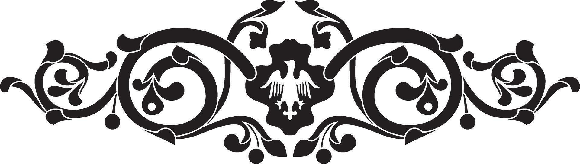 black monochrome gothic ornament. Medieval European silhouette, drawing. Classic pattern of the Germans, Angles, Saxons, Franks. vector
