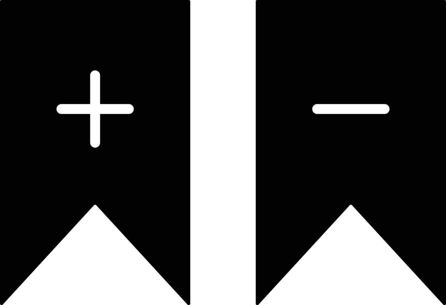 Add and remove bookmark icon set . Bookmark icon with plus and minus signs . illustration vector