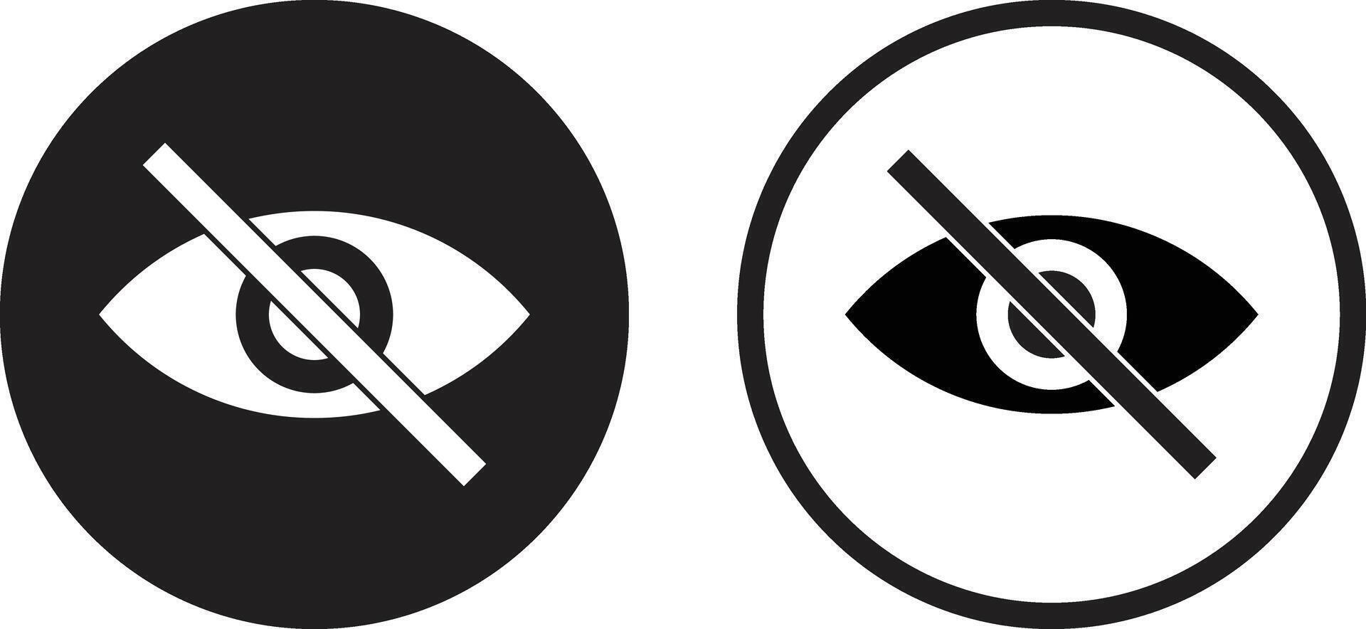 Sensitive content icon set in two styles . Unseen icon . Hidden icon vector