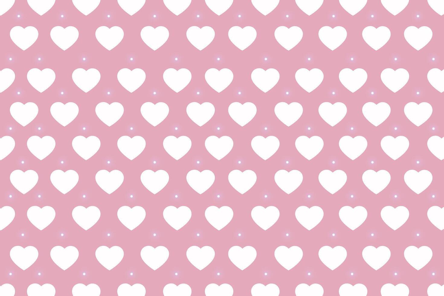 Valentines Day pattern with white hearts and sparkles on pink background. Romantic Valentine's Day design background template for branding, wallpapers, packaging, website banner vector