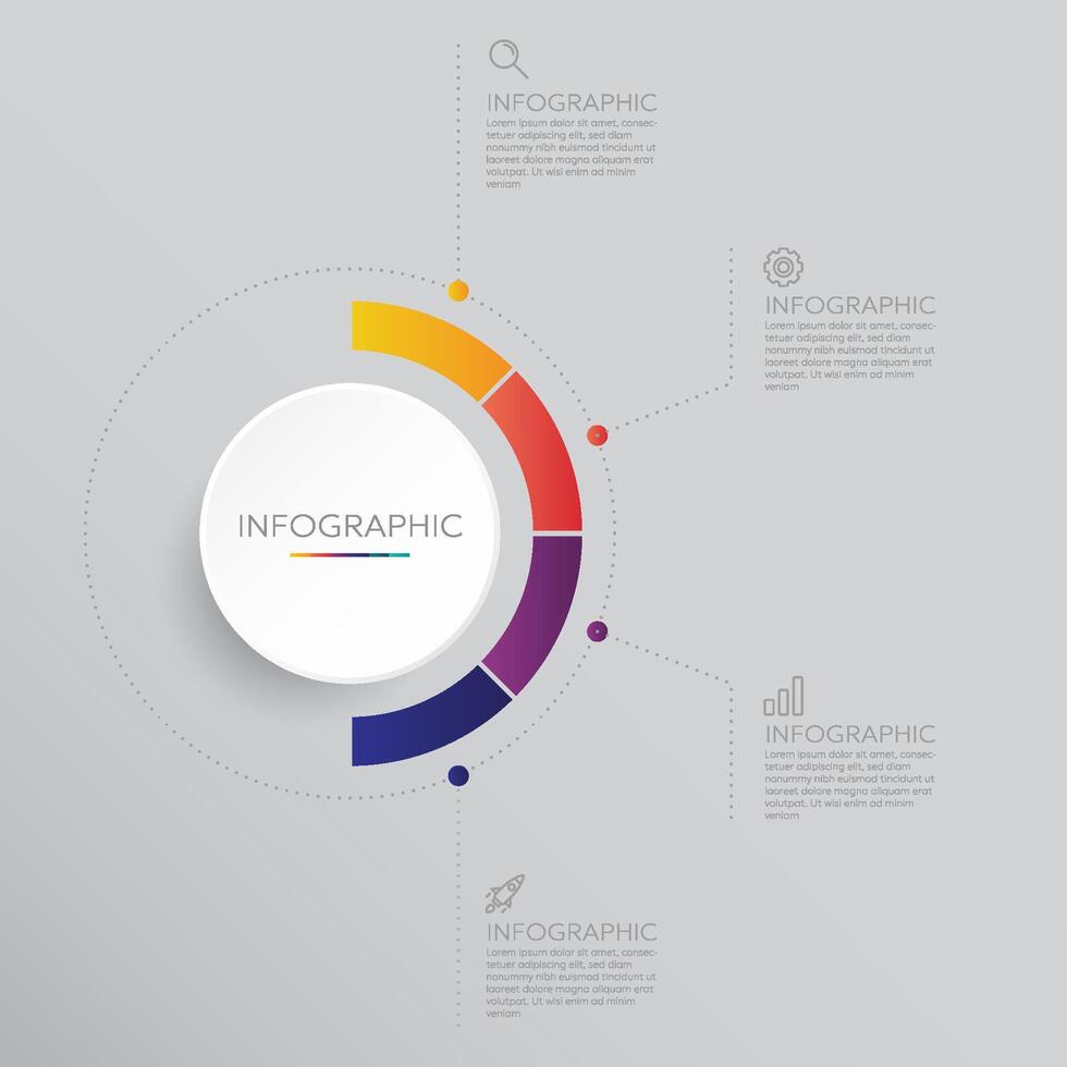 circle chart infographic 4 options vector