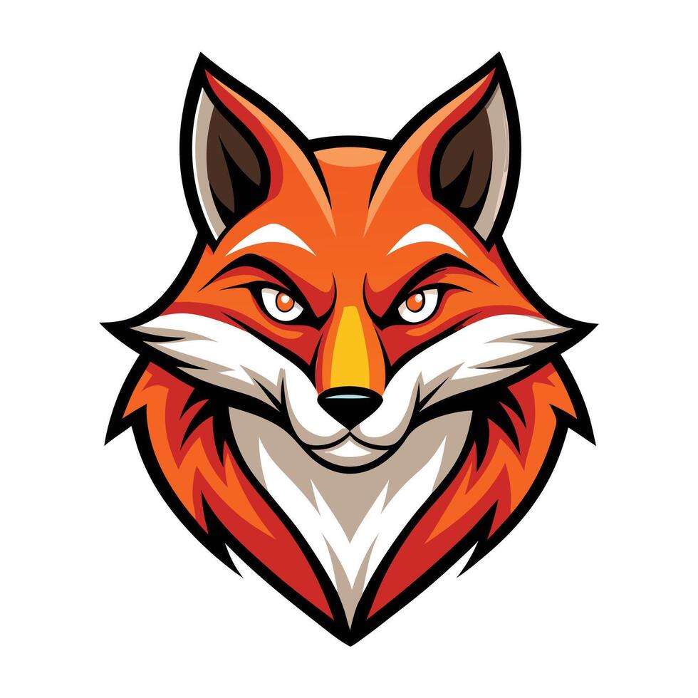 Fox Head Mascot Illustration on White Background vector