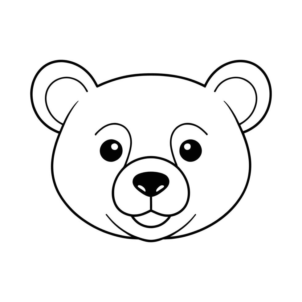 Fierce Bear Silhouette in Side Profile on White Background vector
