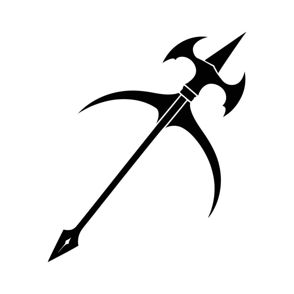 Axe Silhouette in Classic Form on White Background vector
