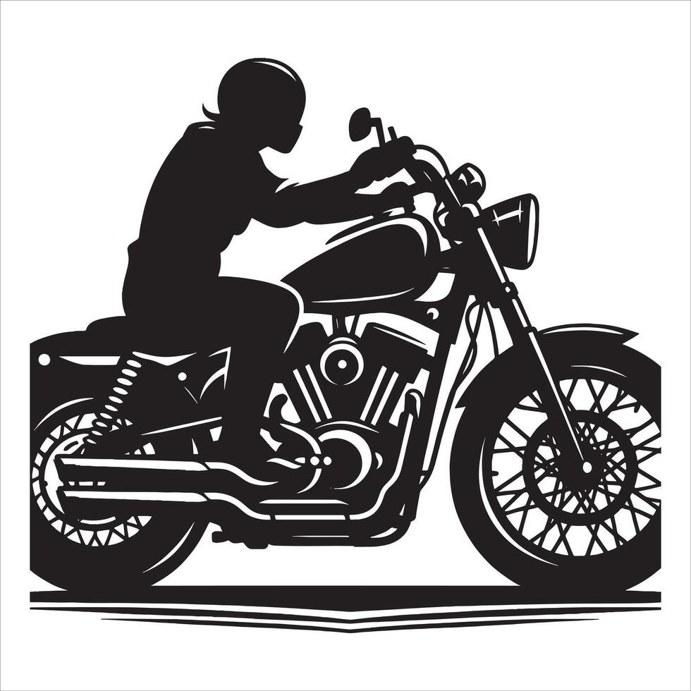 Retro Motorcycle Silhouette in Classic Form on White Background vector