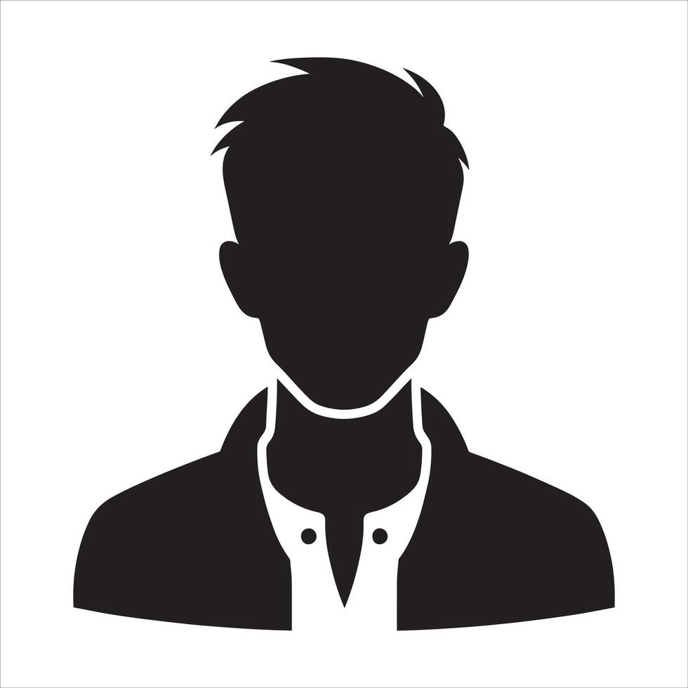 Relaxed Man Silhouette Leaning on Wall on White Background vector