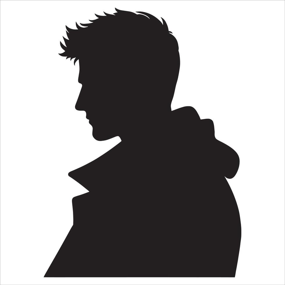 Casual Man Silhouette with Hands in Pockets on White Background vector