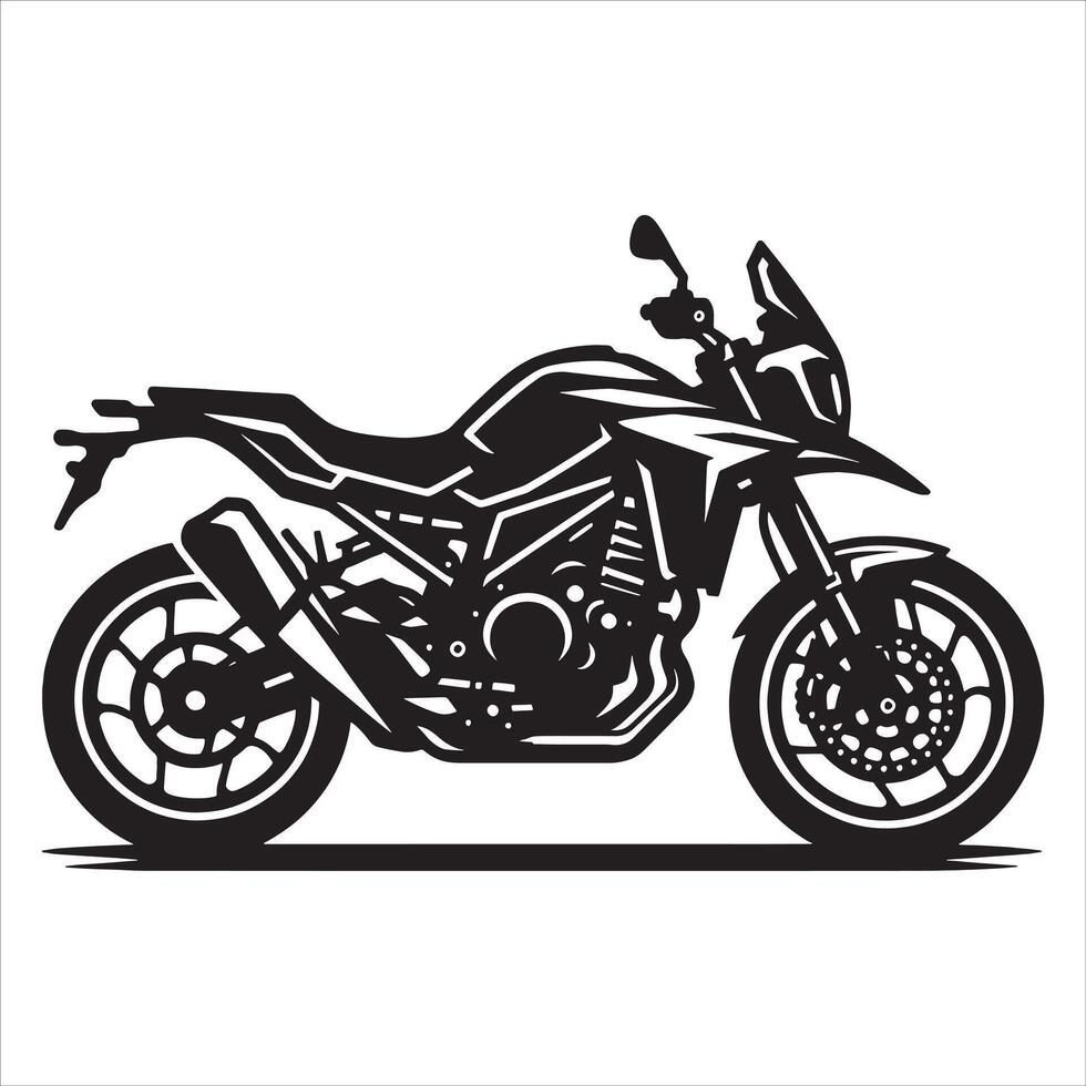 Streamlined Motorcycle Silhouette in Racing Position on White Background vector
