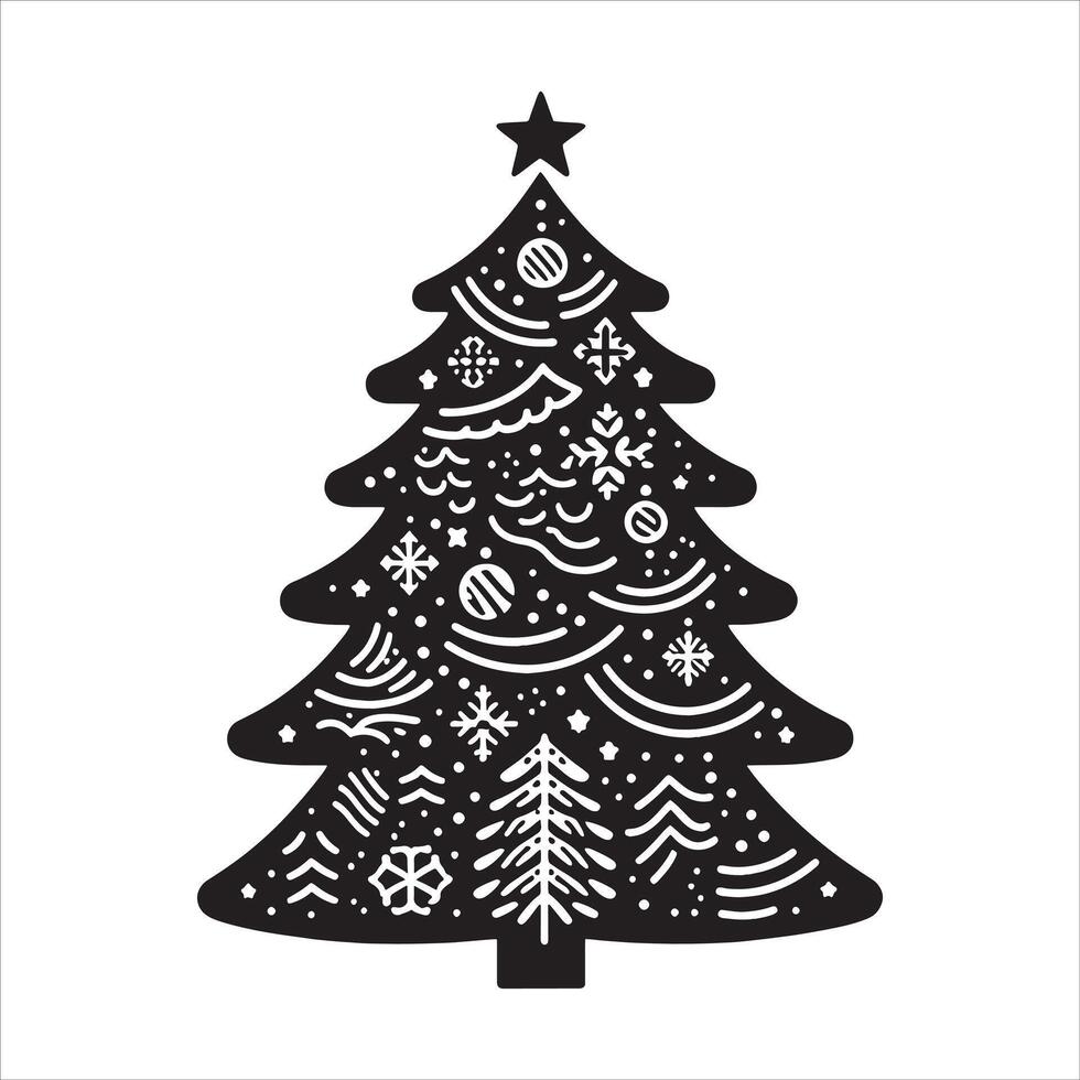 Vintage Christmas Silhouette with Candle on White Background vector