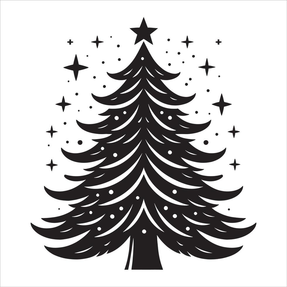Christmas Wreath Silhouette on White Background vector