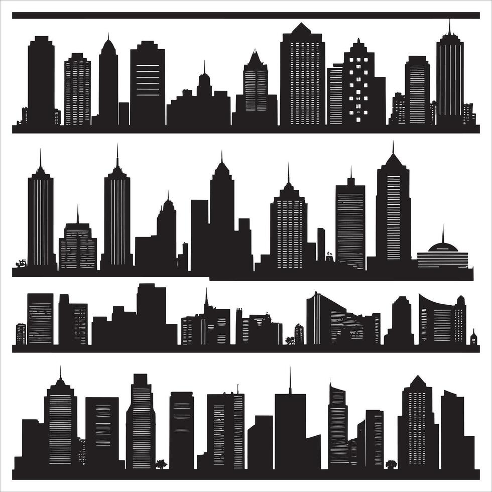 Classic Building Silhouette in Profile on White Background vector