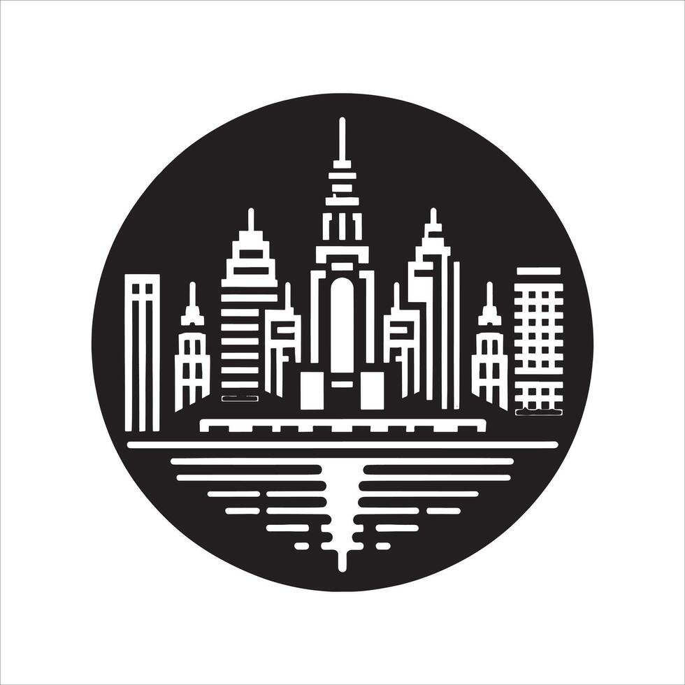Monument Landmark Silhouette with Distinct Shape on White Background vector