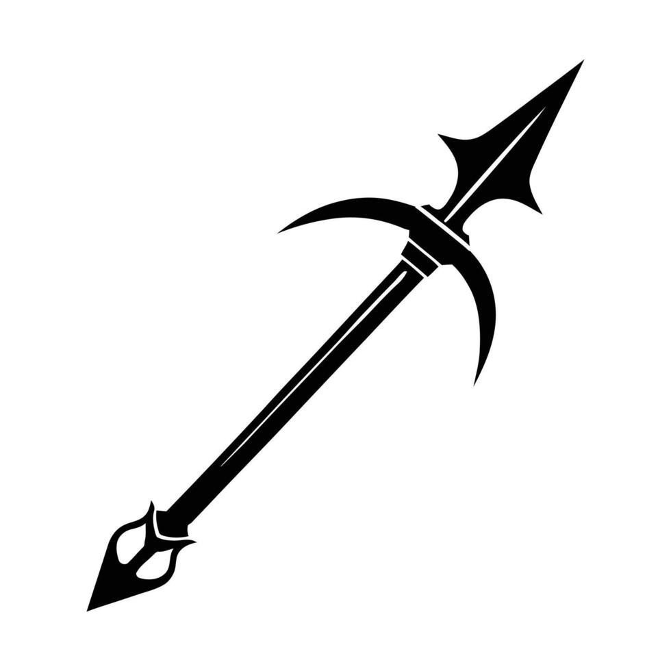 Classic Axe Silhouette in Bold Outline on White Background vector