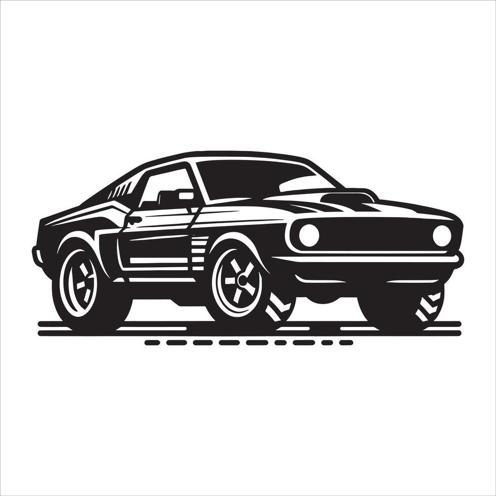 Artistic Car Silhouette in Modern Form on White Background vector