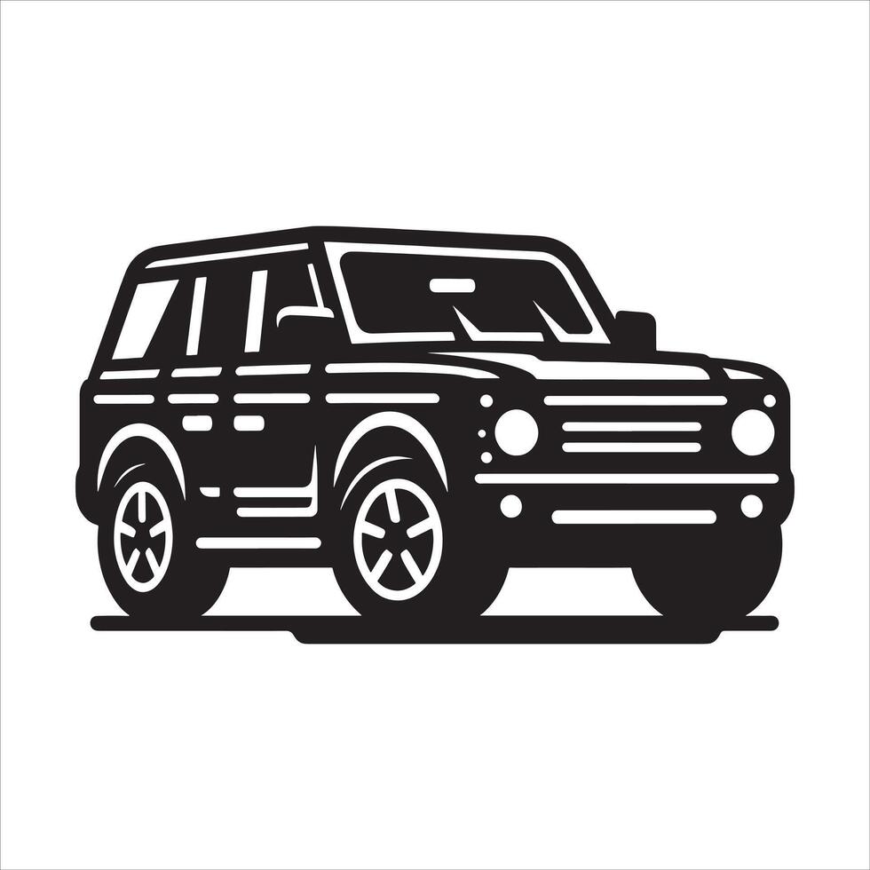 Standard Car Silhouette in Profile on White Background vector