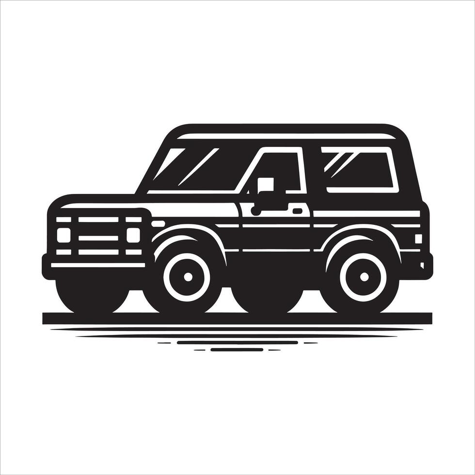 Dynamic Car Silhouette with Detailed Design on White Background vector