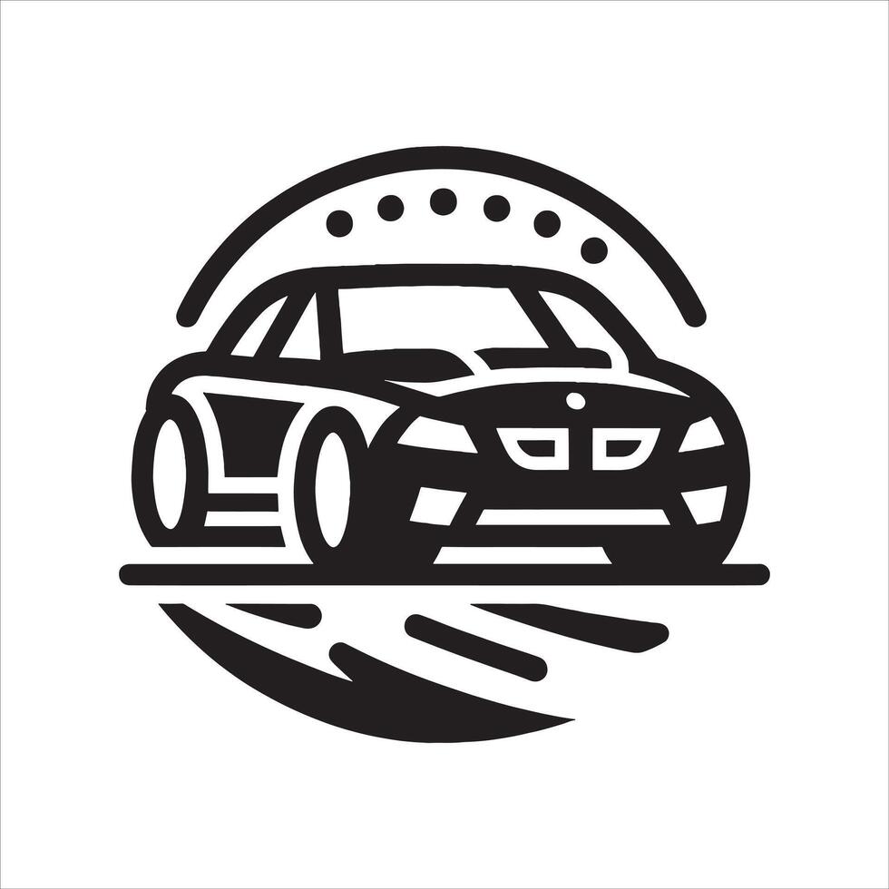Unique Car Silhouette with Sharp Edges on White Background vector