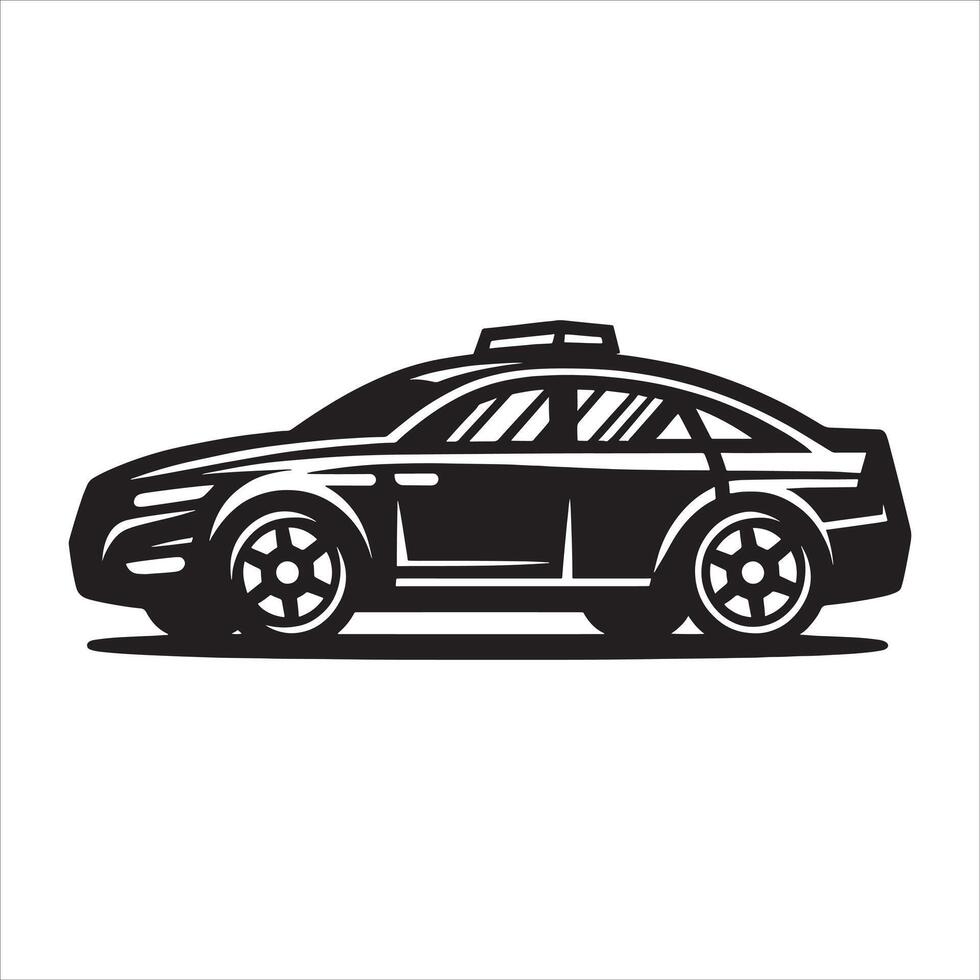 Convertible Car Silhouette in Minimalist Style on White Background vector