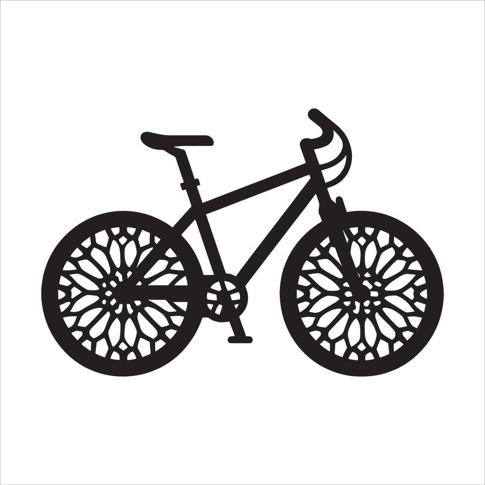 Elegant Cycle Silhouette with Curved Frame on White Background vector