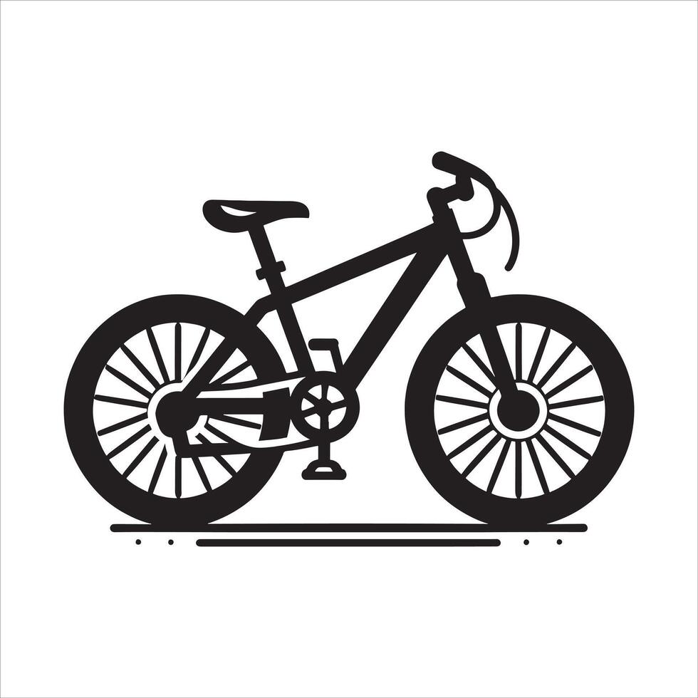 Racing Cycle Silhouette with Slim Tires on White Background vector