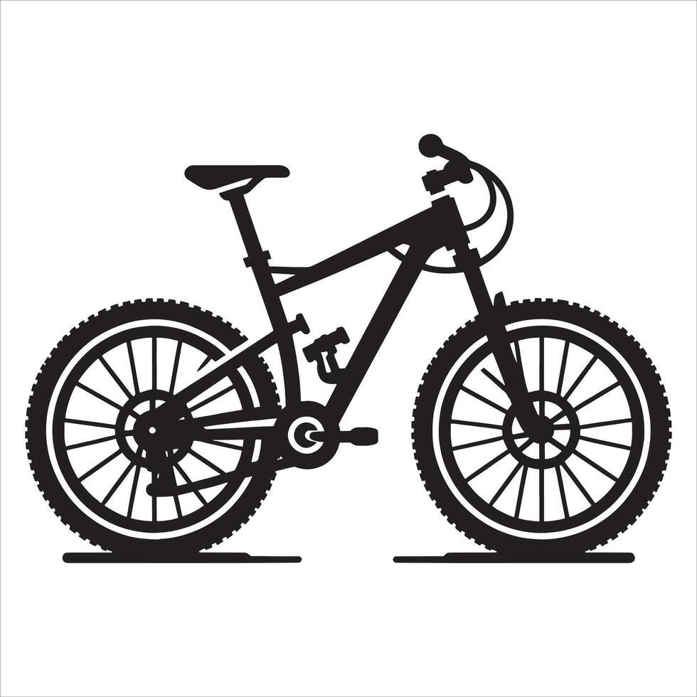 Cycle Silhouette with Tall Frame on White Background vector