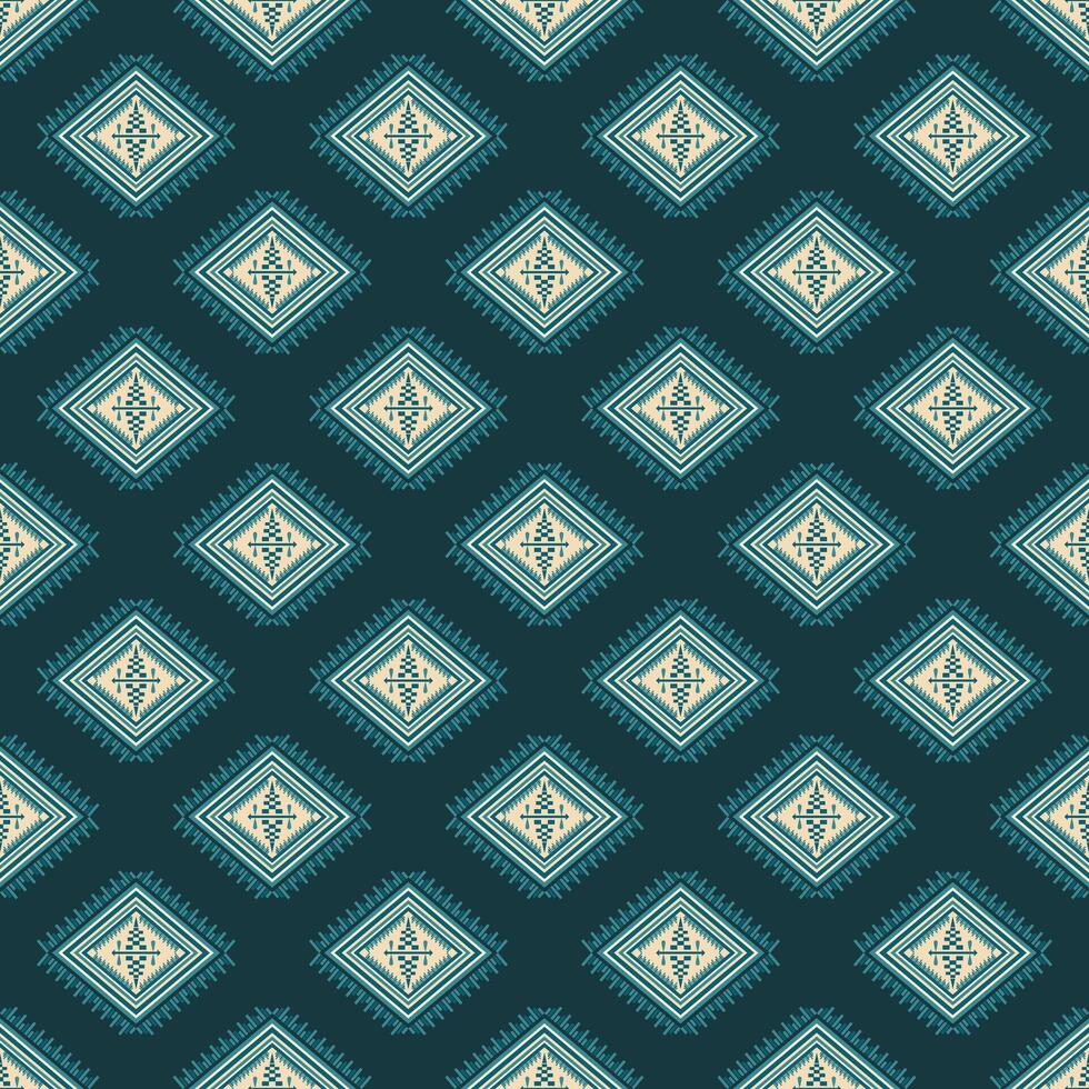 Green Geometric Fabric Ethnic Pattern vector