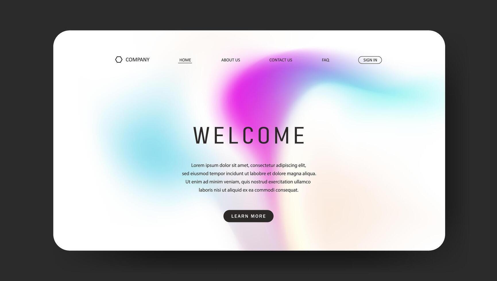 Abstract trendy futuristic design of landing page. retro gradient mesh website design vector