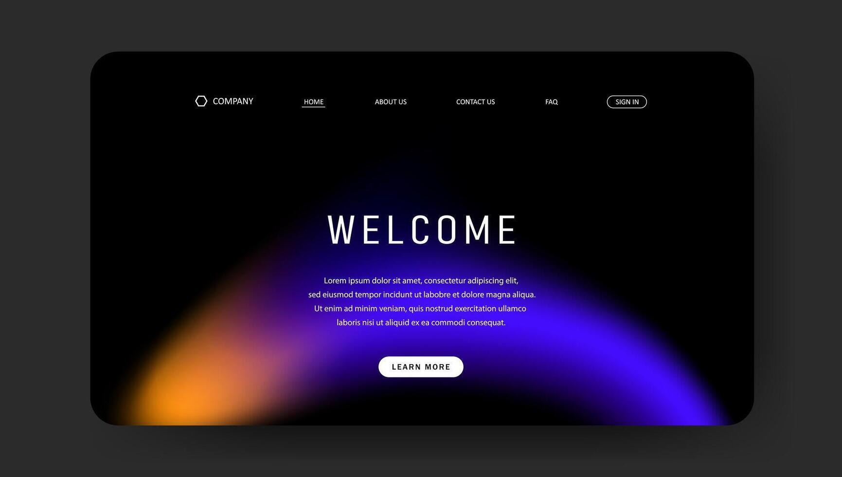 Abstract wave design of landing page. retro gradient mesh website design vector