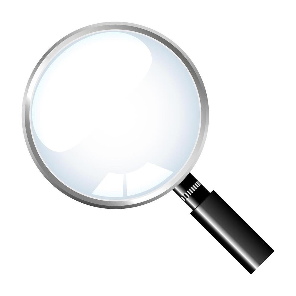 Magnifying glass loupe with gray handle on white background vector