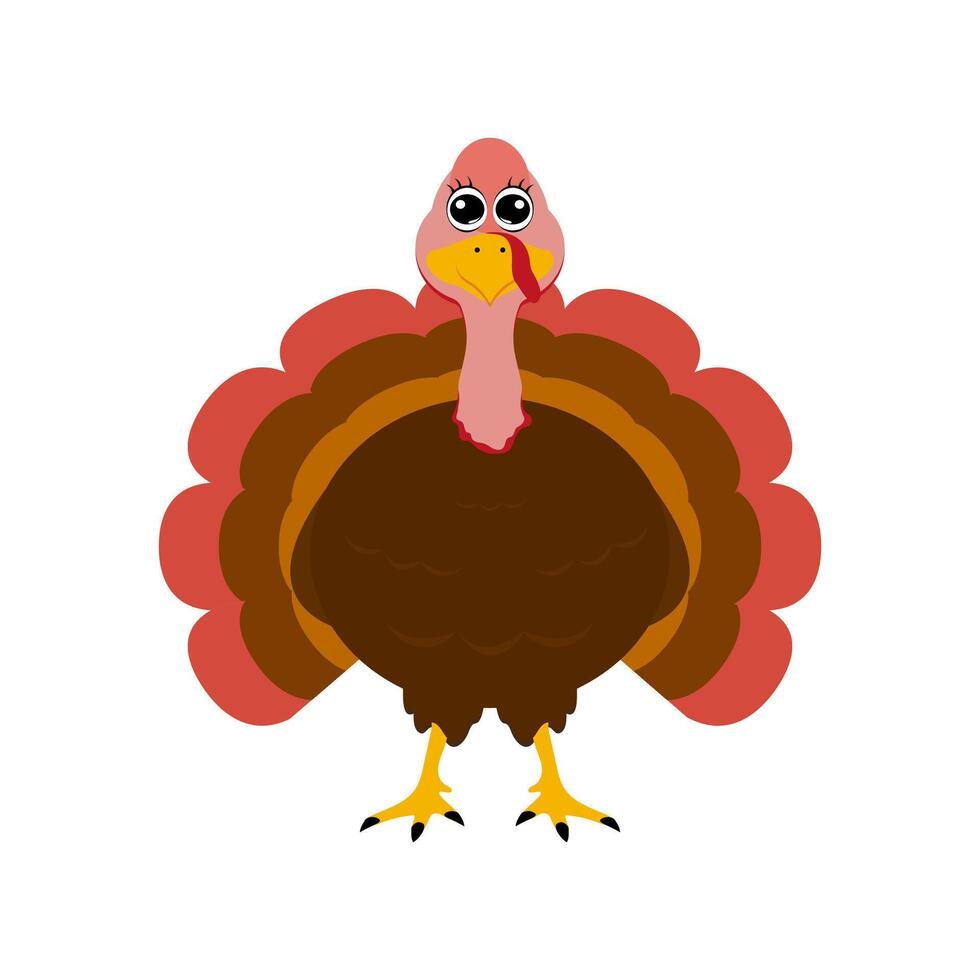 Turkey funny thanksgiving on white background vector