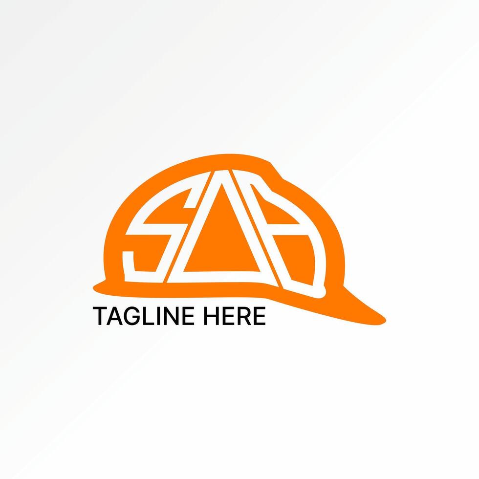 Logo design graphic concept creative premium stock image graphic initial text SAB font on side project helmet outdoor to safety site equipment vector