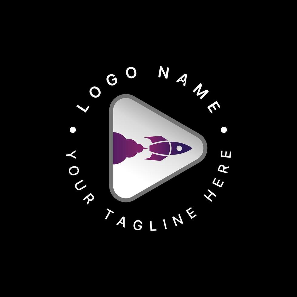 Logo design graphic concept creative abstract premium stock triangle fly fast rocket comet space tech Related to galaxy project mission explore vector