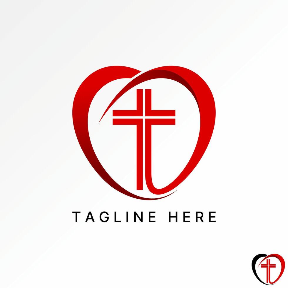 Logo design graphic concept creative abstract premium stock christian church love symbol lord jesus. Related to religion baptist organization vector