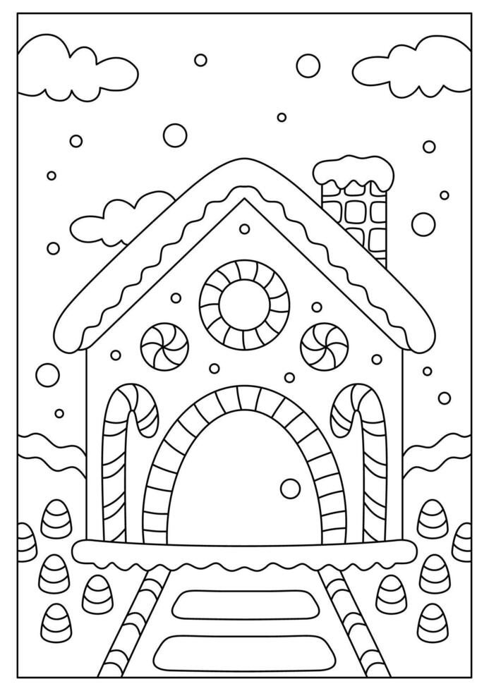 Christmas Printable Coloring Page for Kid vector