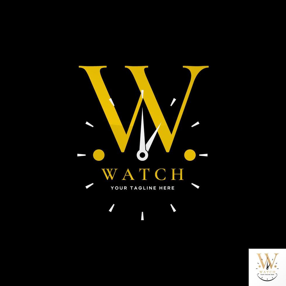 Logo design graphic concept creative premium stock image graphic watch clockwise sync letter W serif font Relate to monogram typography reload vector
