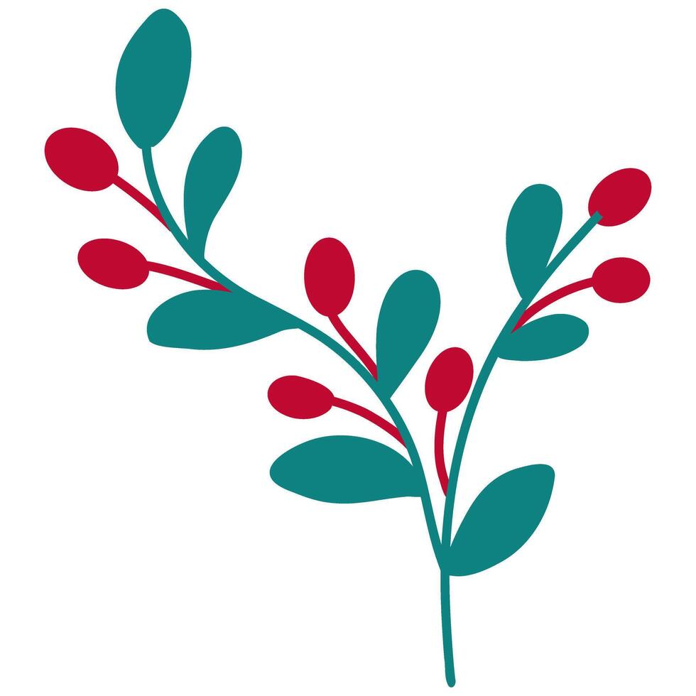 Red Berries on a Branch illustration vector