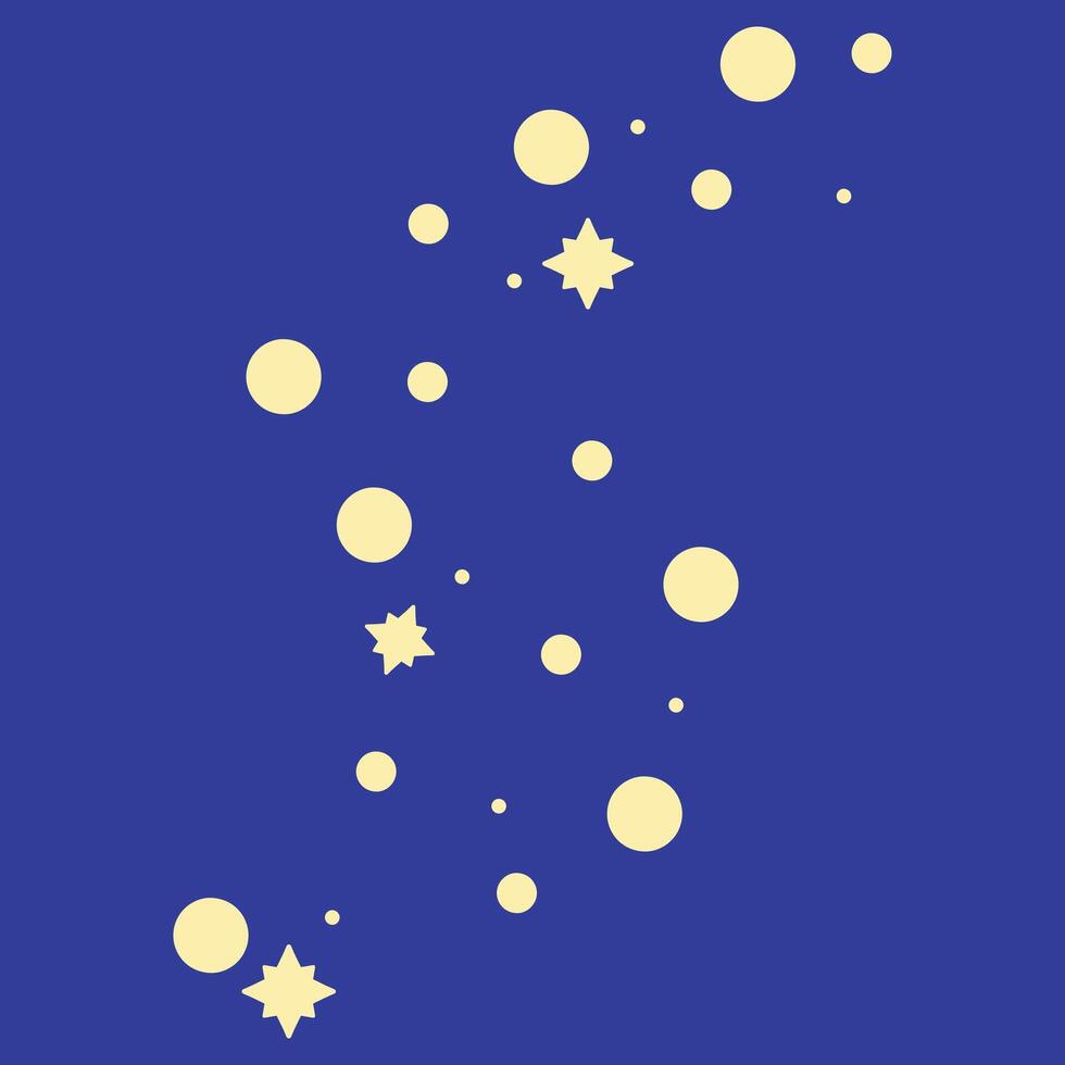Yellow Constellation on Blue Background, Stars and Planets vector