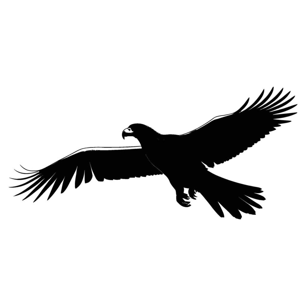 Detailed Vulture Silhouette Perched on White Background vector