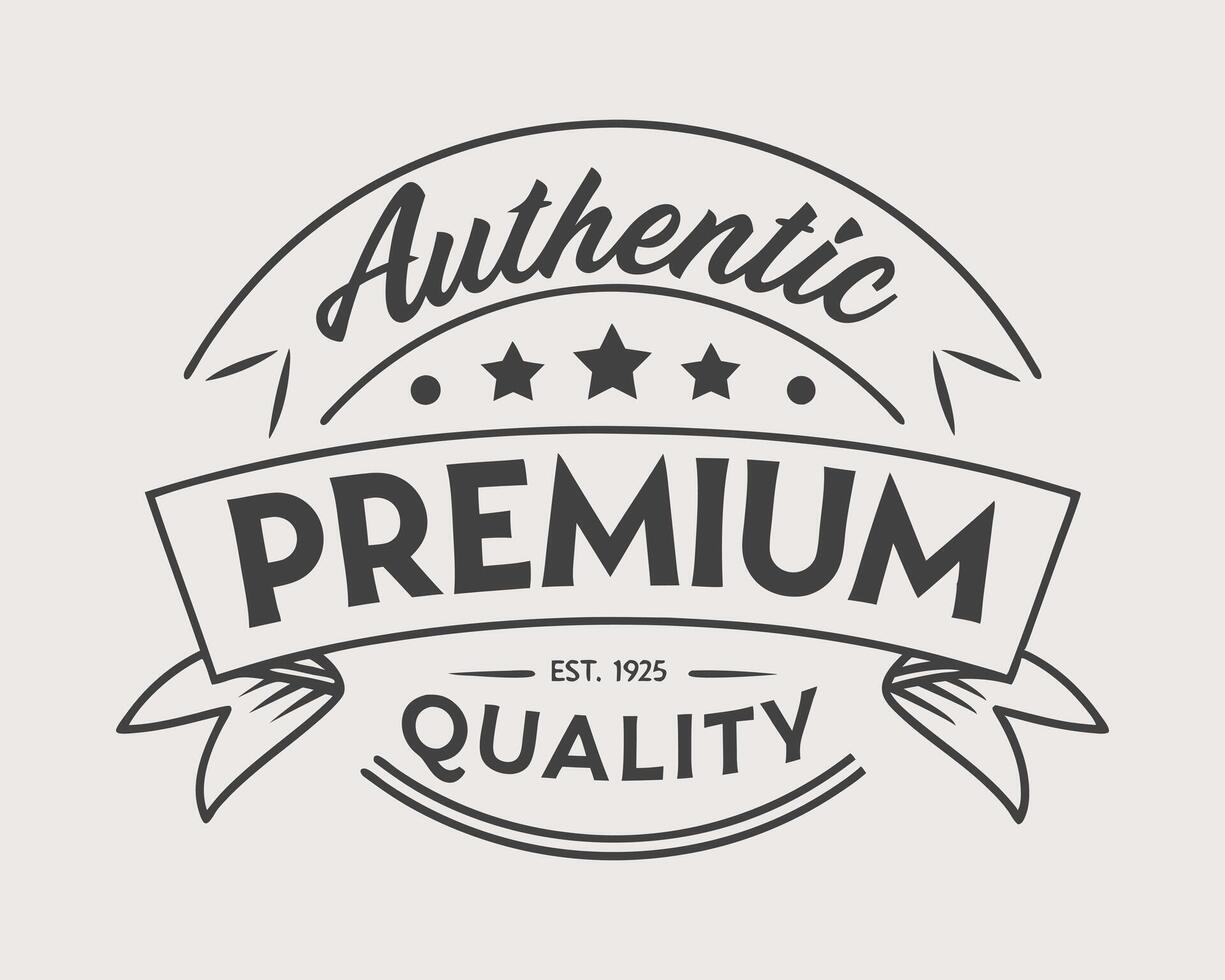 Vintage label design with ribbon and stars vector