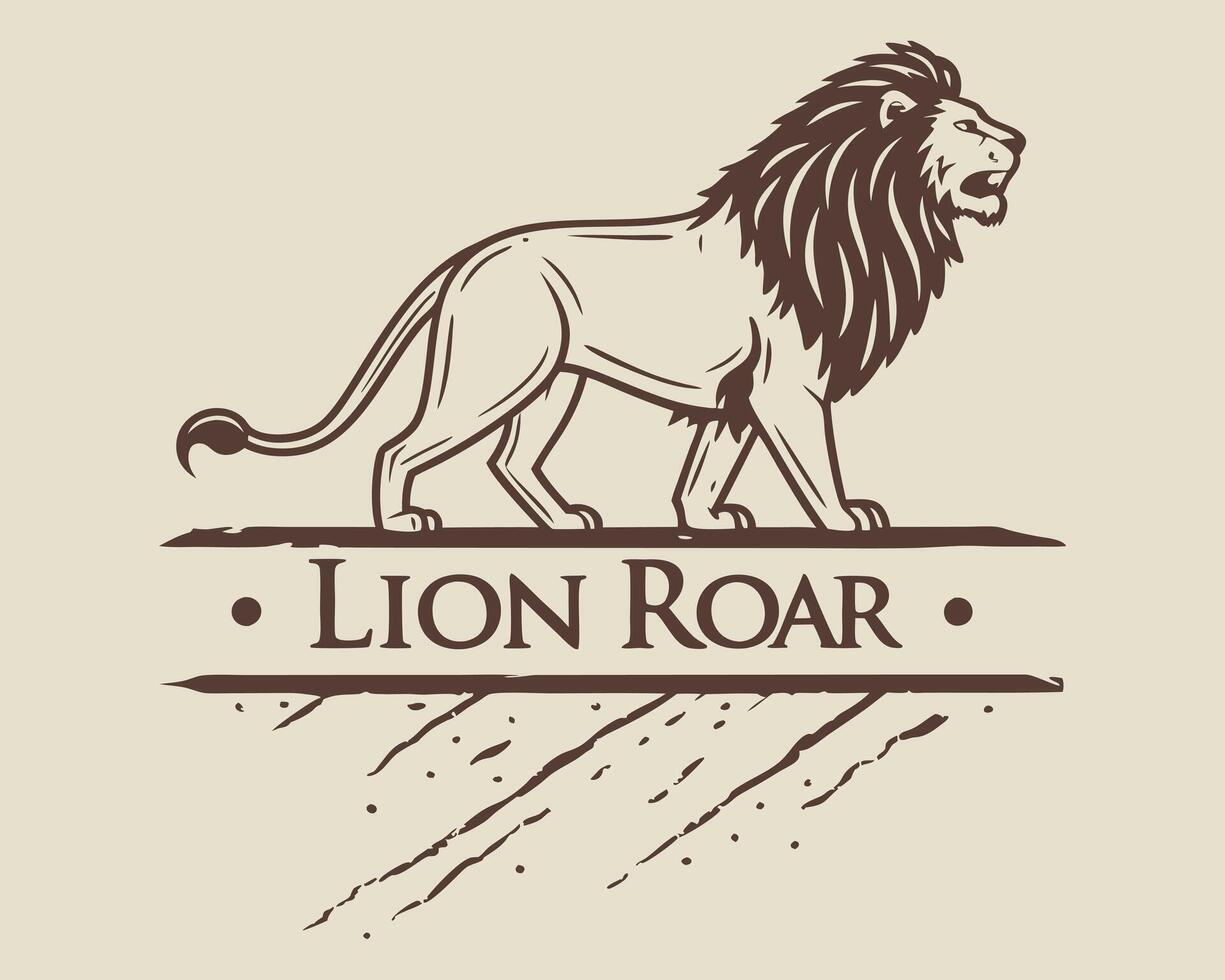 Lion roar logo design vector