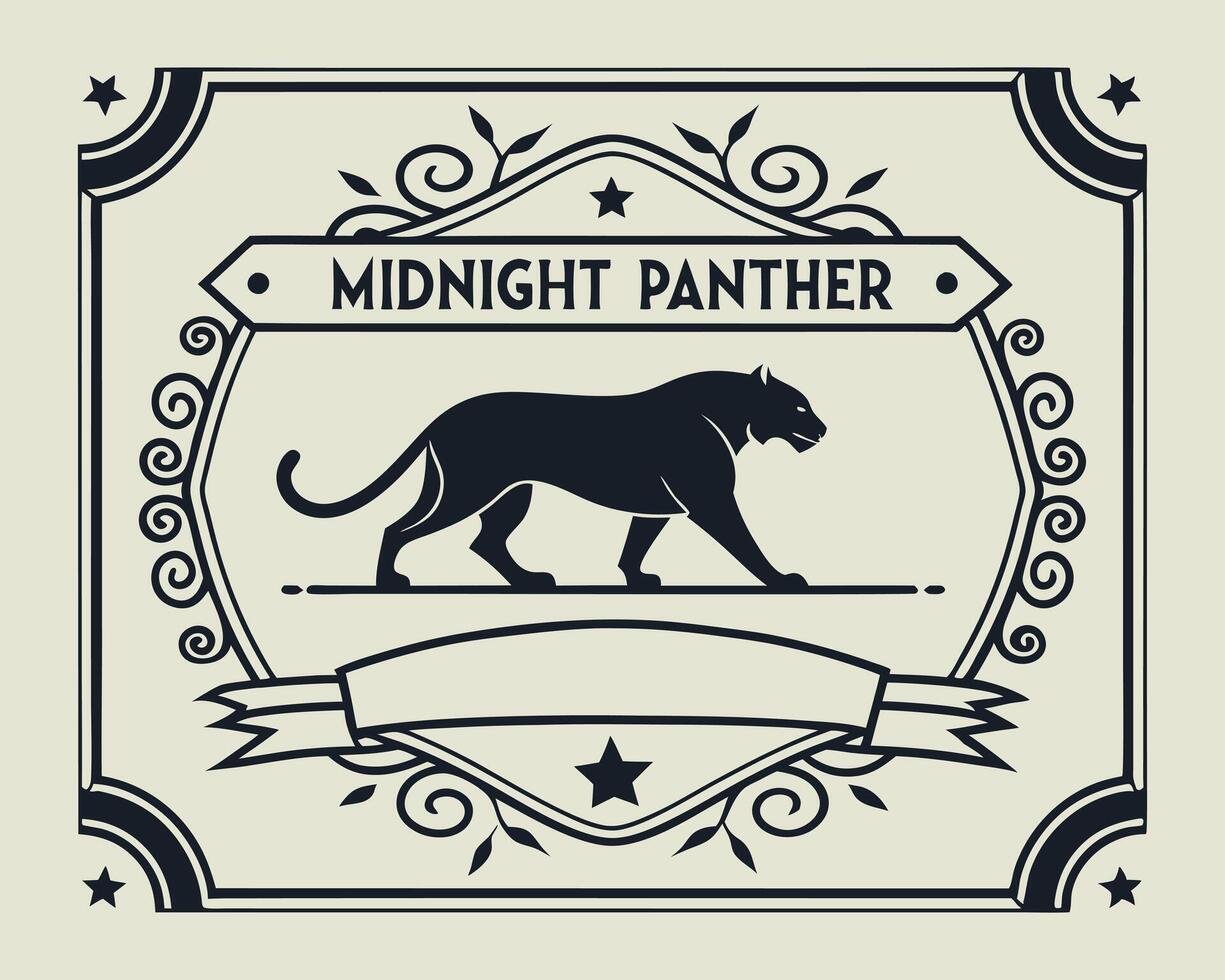 Midnight panther logo design vector