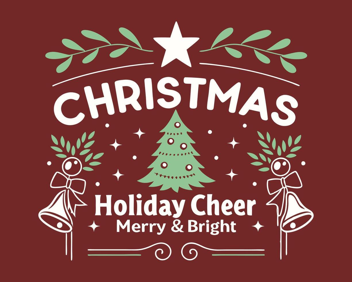 Christmas holiday cheer merry and bright design vector