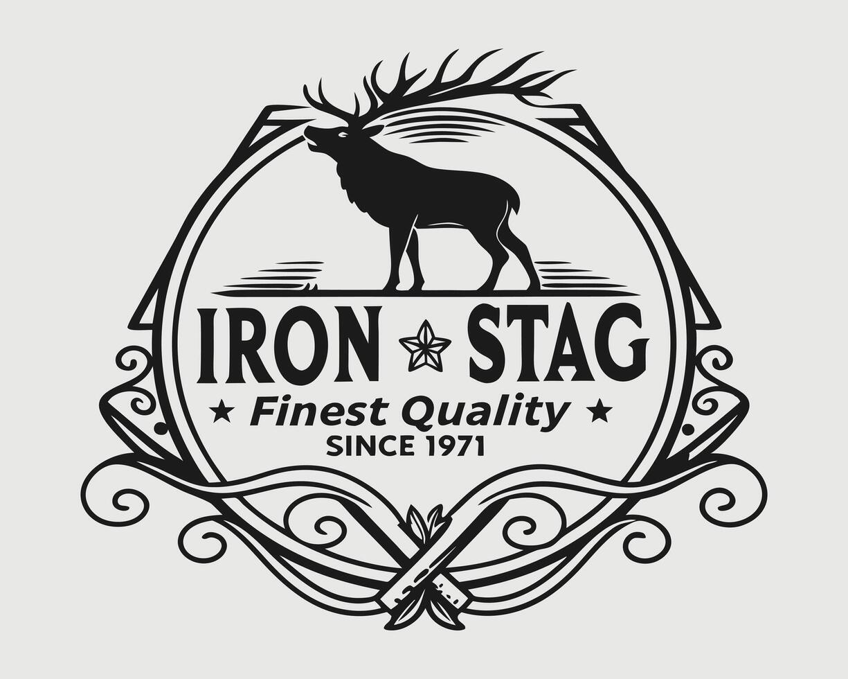 Iron stag logo, illustration vector
