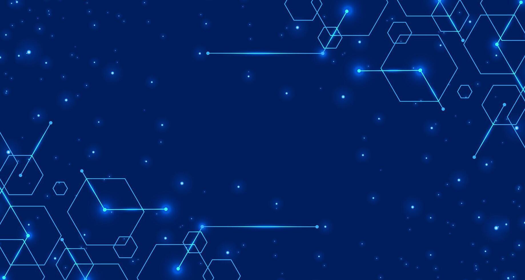 illustration circuit board and hexagons background. Hi-tech digital technology and engineering, digital telecom technology concept. Abstract futuristic on dark blue color background vector