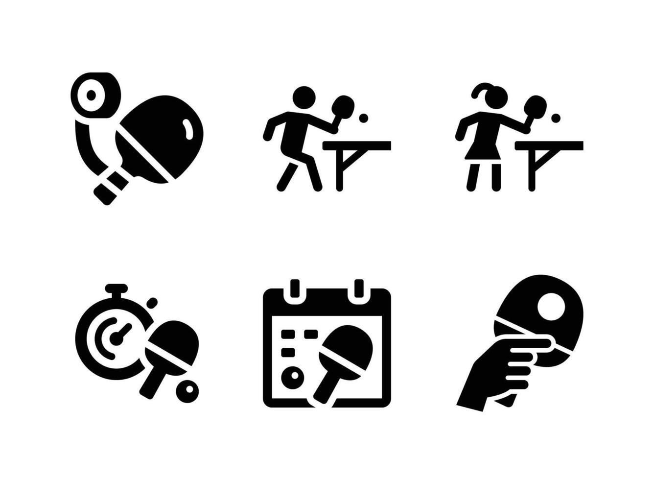 Table Tennis Line Icons vector