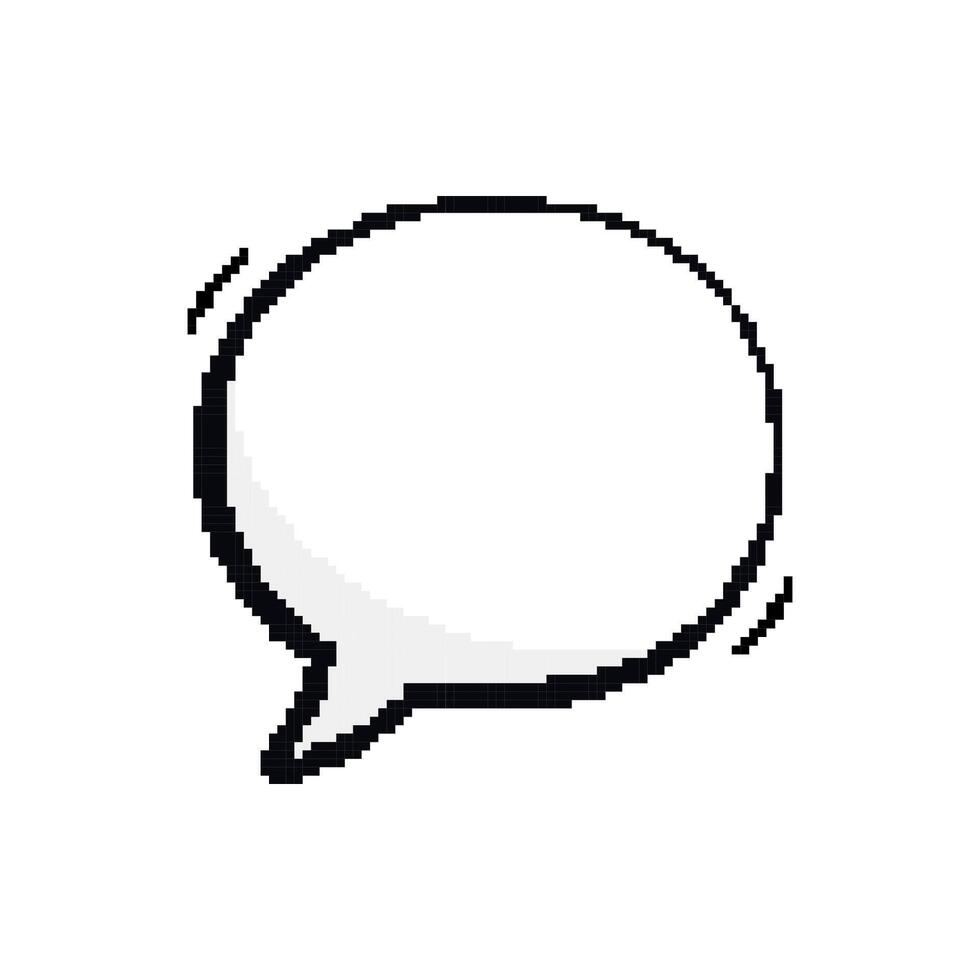 Empty Pixel Speech Bubble Message Dialogue for Text. Texting Dialogue Box Icon. Pixelated Blank Dialogue. 8 Bit Retro Style. Speech Bubble Cloud. Isolated Illustration vector