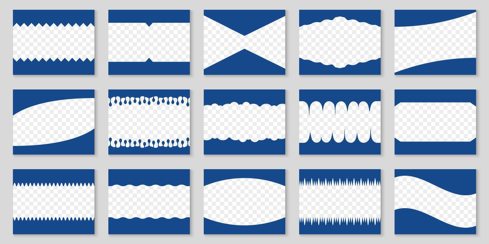 Divider Shape Collection for Websites. Abstract Top and Bottom Design Elements for Web Pages. Waves, Curves, Drop Separators with Transparent Background. Isolated Illustration vector